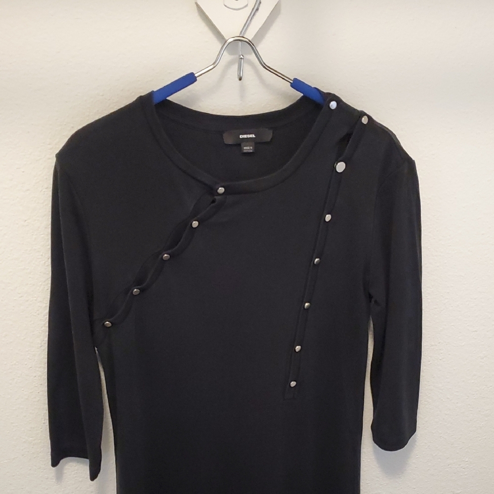 Diesel Fitted Midi Women's Dress /silver clip buttons